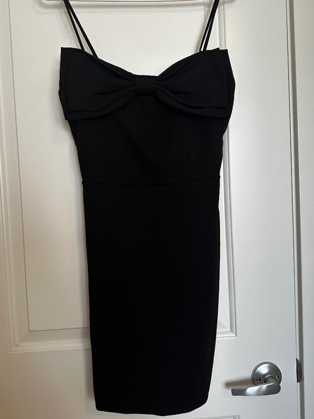 Black bow mini dress